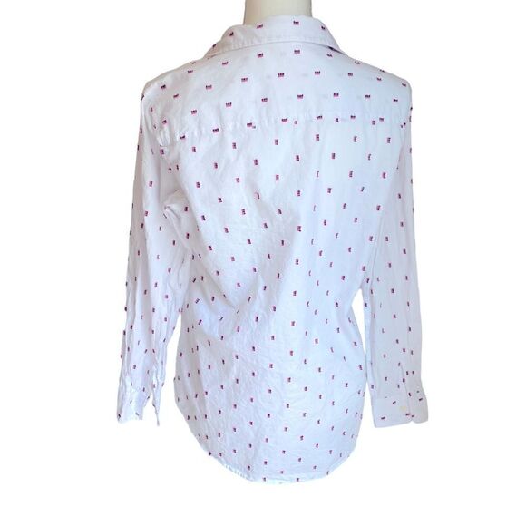 Gap Long Sleeve Cotton Blouse Embroidered Size Medium - Picture 4 of 5